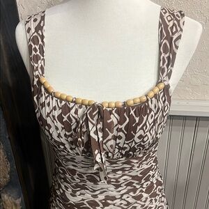 Signature by Sangria Chocolate Brown and Cream Dress